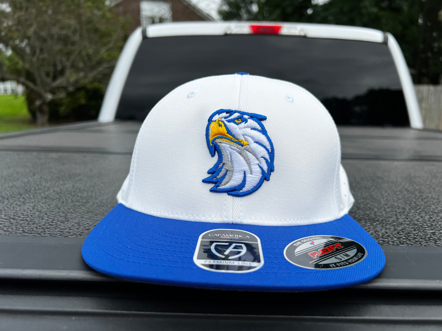 Hat - White Blue Eagle Head